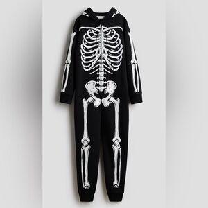 Black Skeleton Onesie with pockets